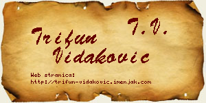 Trifun Vidaković vizit kartica